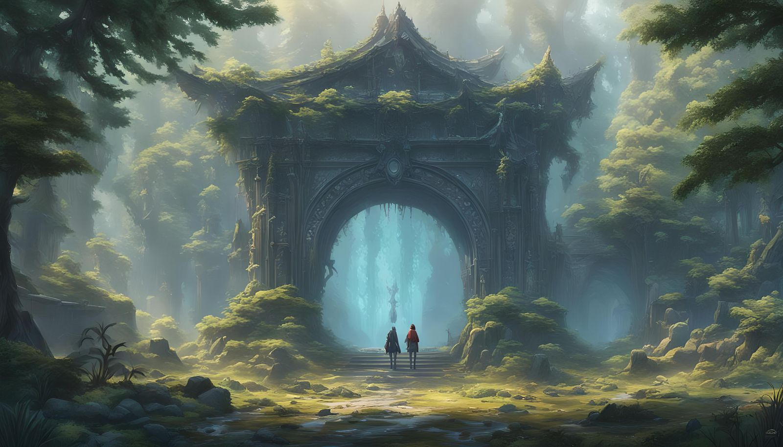 Forest Portal Opens to Another World: 3D Anime Art