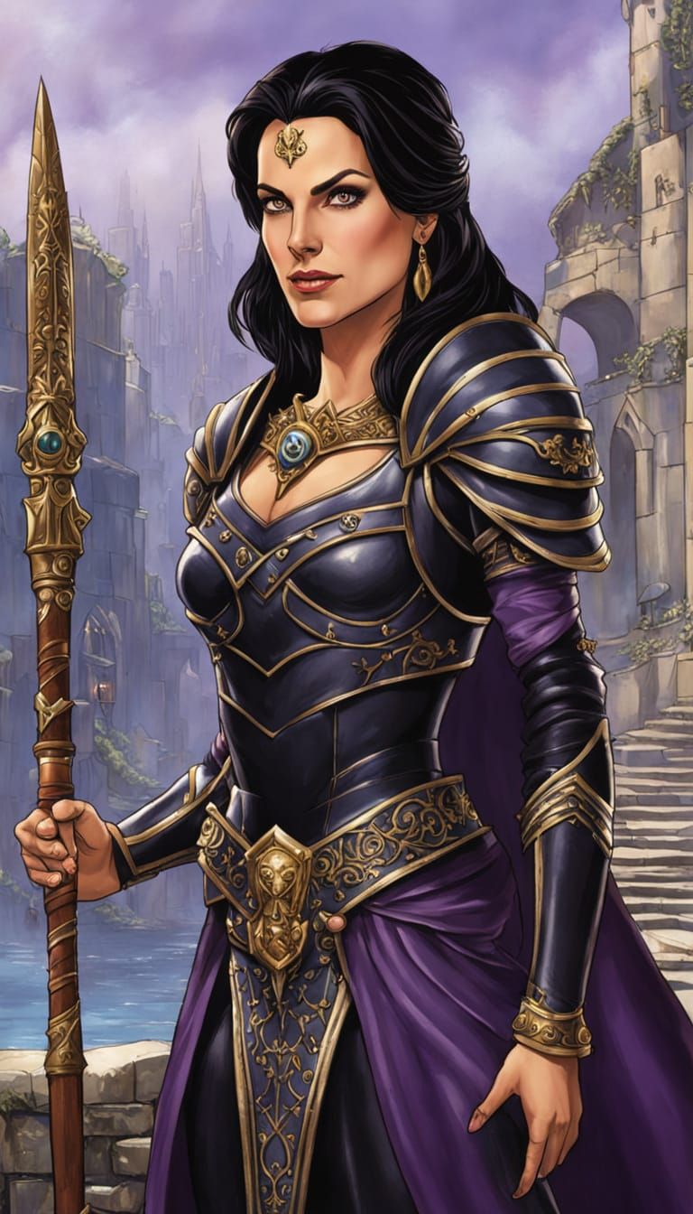 Queen Mal-Lyssa in Armor with Havoc Staff