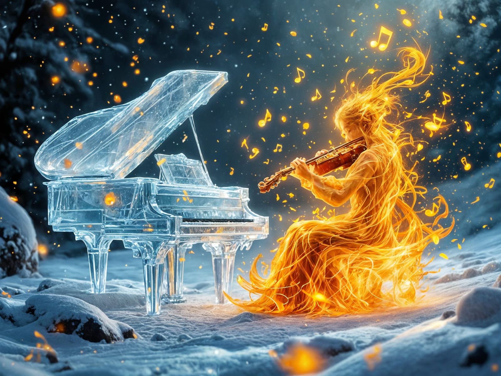 Frozen Virtuosos Immersed in Blazing Music