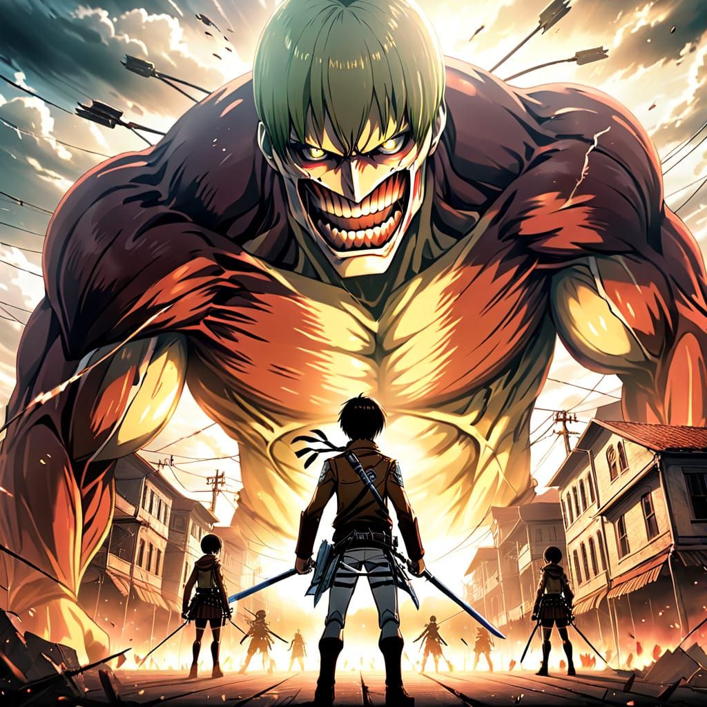 Epic Battle Scene in a Dystopian Cityscape