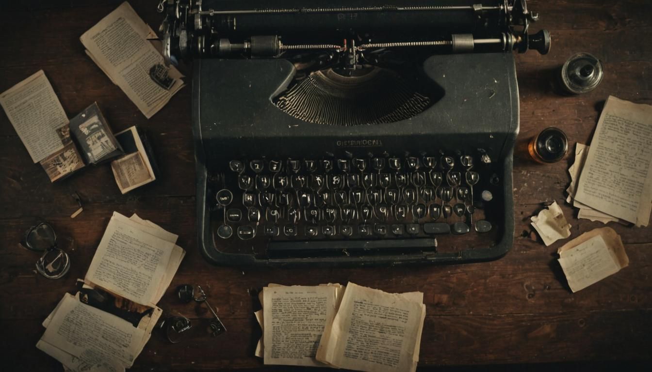 Vintage Typewriter in 1940s Cinematic Style