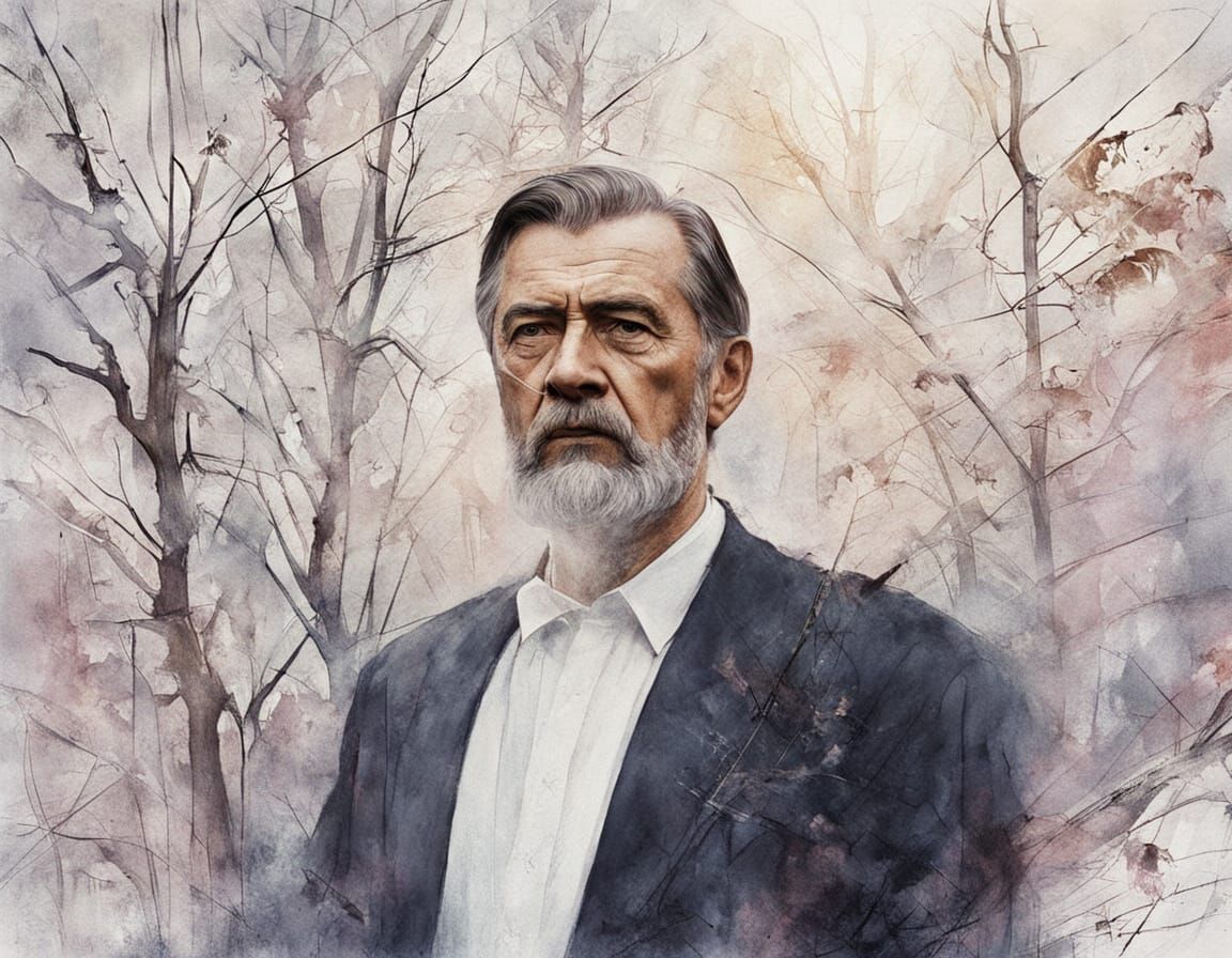 Sunrise Landscape in Allegory Style with Thick Brushstrokes