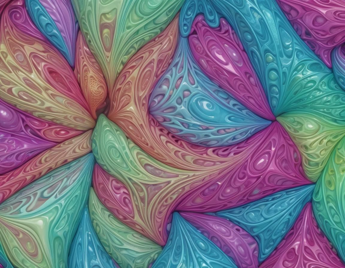 Candy Zentangle Creature in Vibrant Digital Art