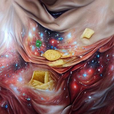 Surreal Universe Body with Bag of Chips