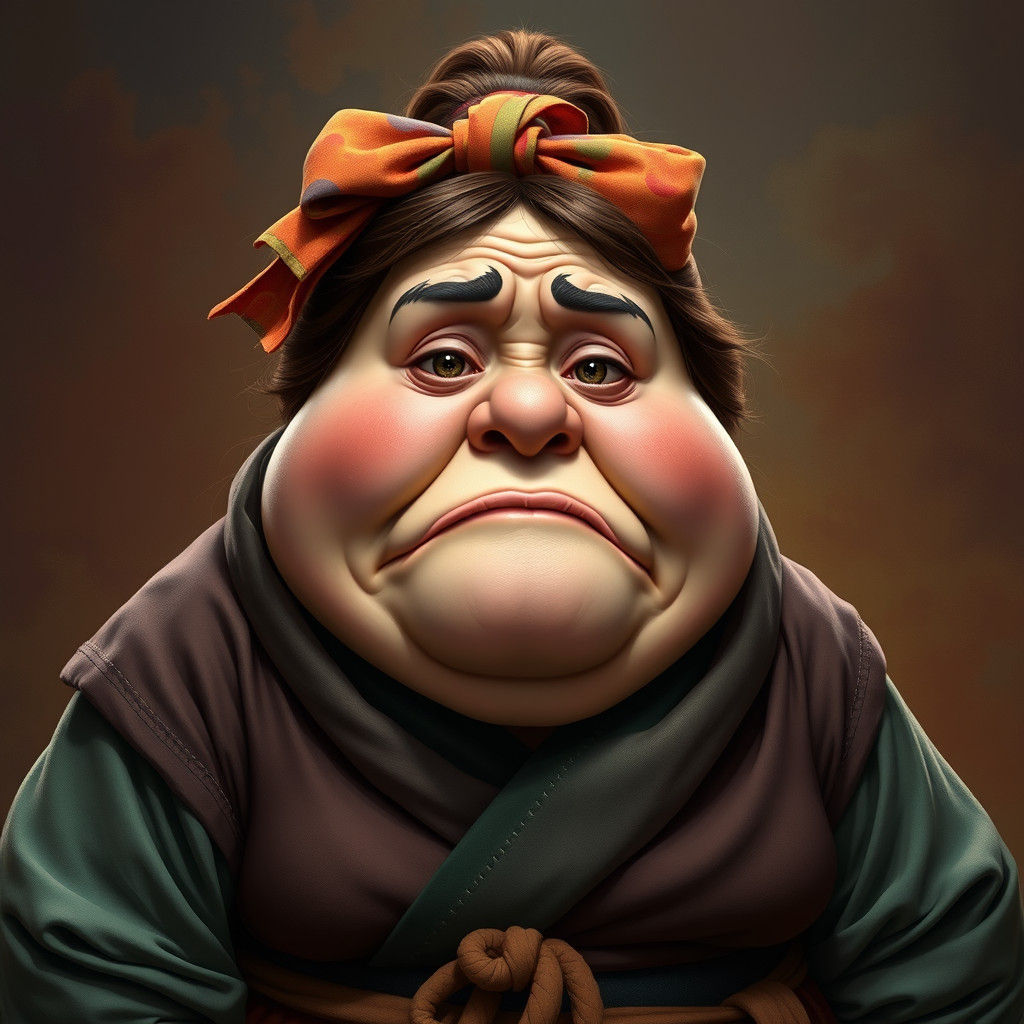 Detailed Portrait of a Stout Woman in Digital Art