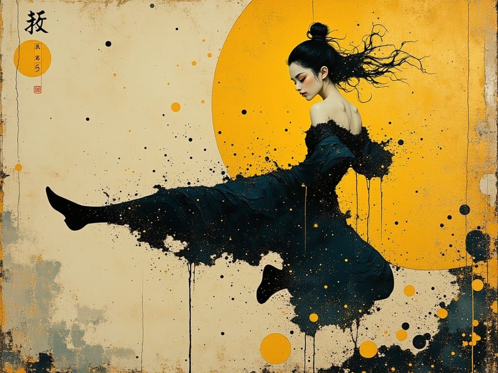 Asian Martial Arts Warrior in Hyperrealism Style