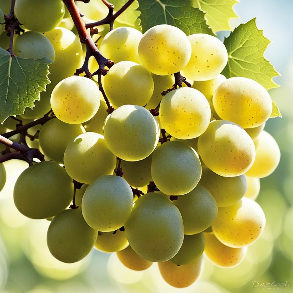 White Grapes Close-Up in Pastel Colors