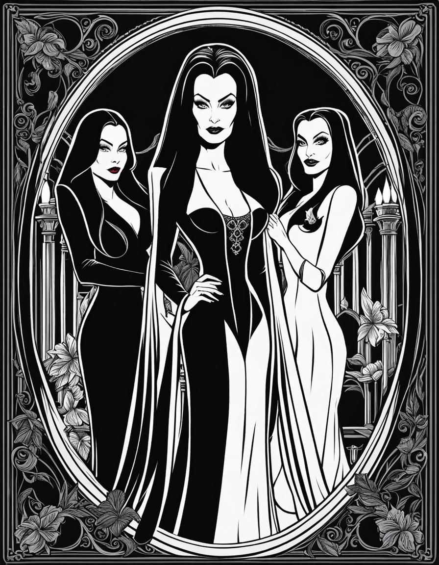 Morticia Addams and Lily Munster