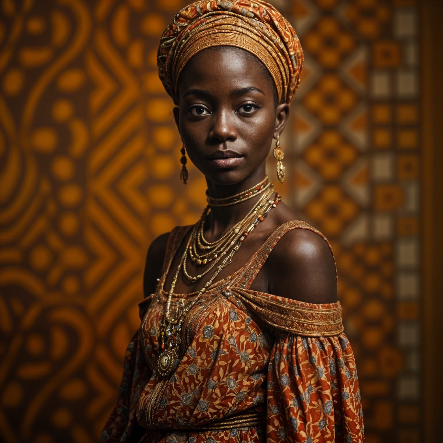 Stunning African Princess Portrait in Cinematic Style