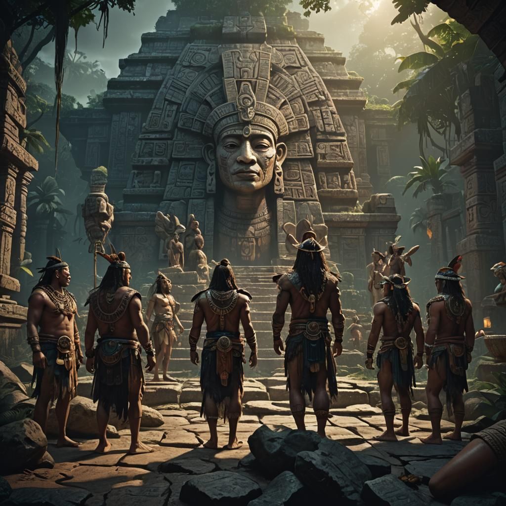 Mayan Stargazers: Dark Fantasy Concept Art