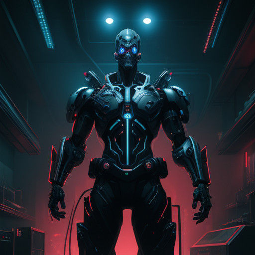 Cyberpunk Digimon Oculire Transmutemus in Abandoned Laborato...