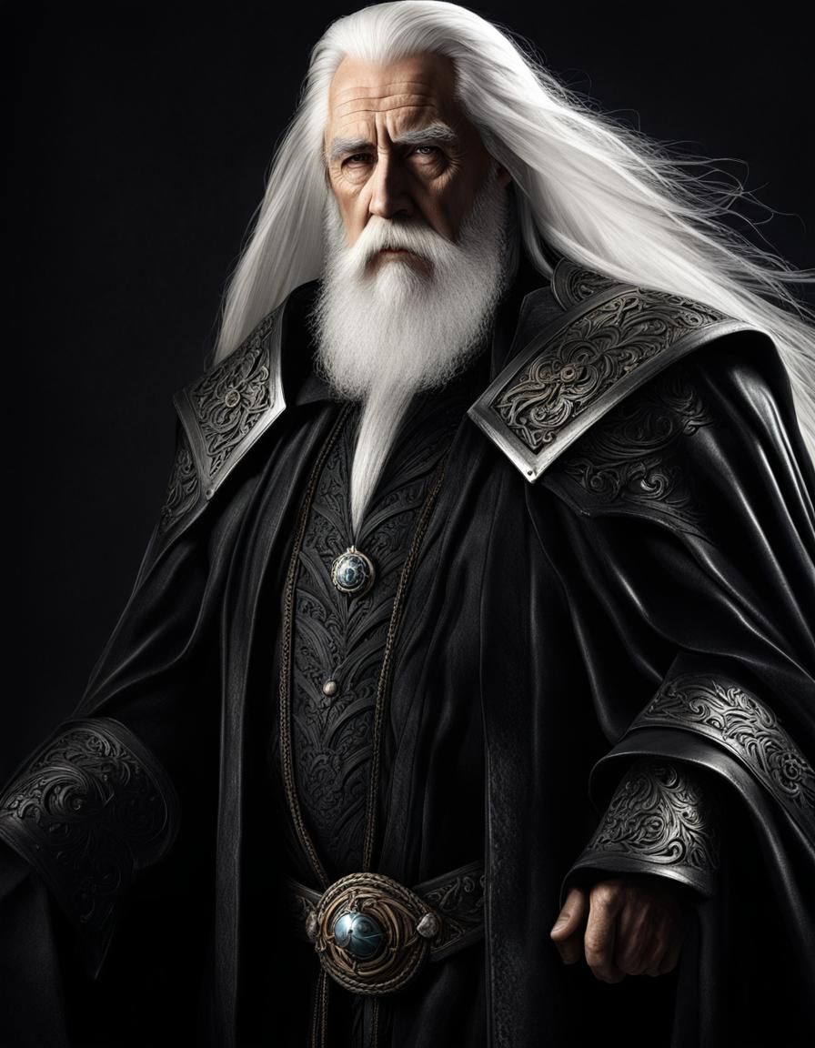 Dark Fantasy Portrait: Old Man in Leather Cloak