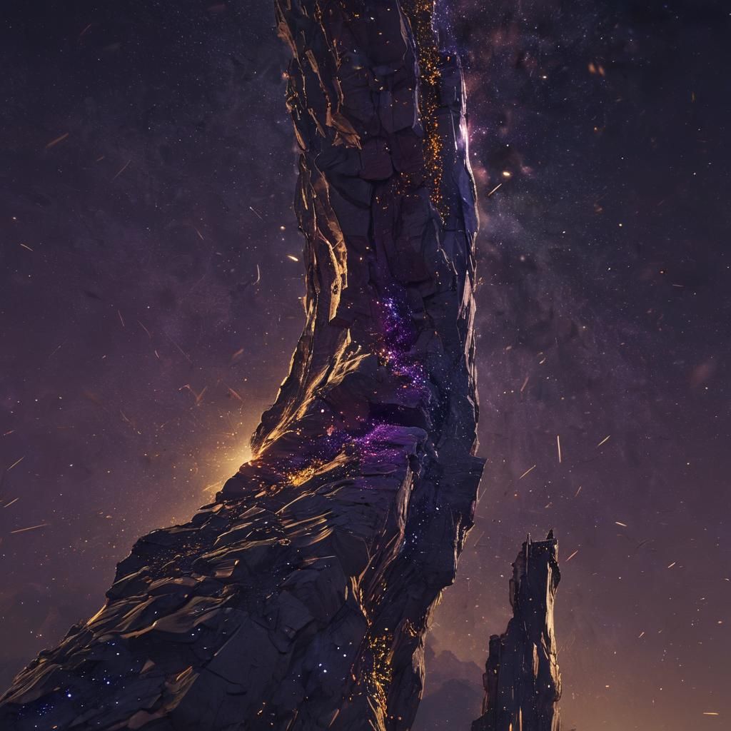 Dramatic Sky Crack Reveals Falling Stars