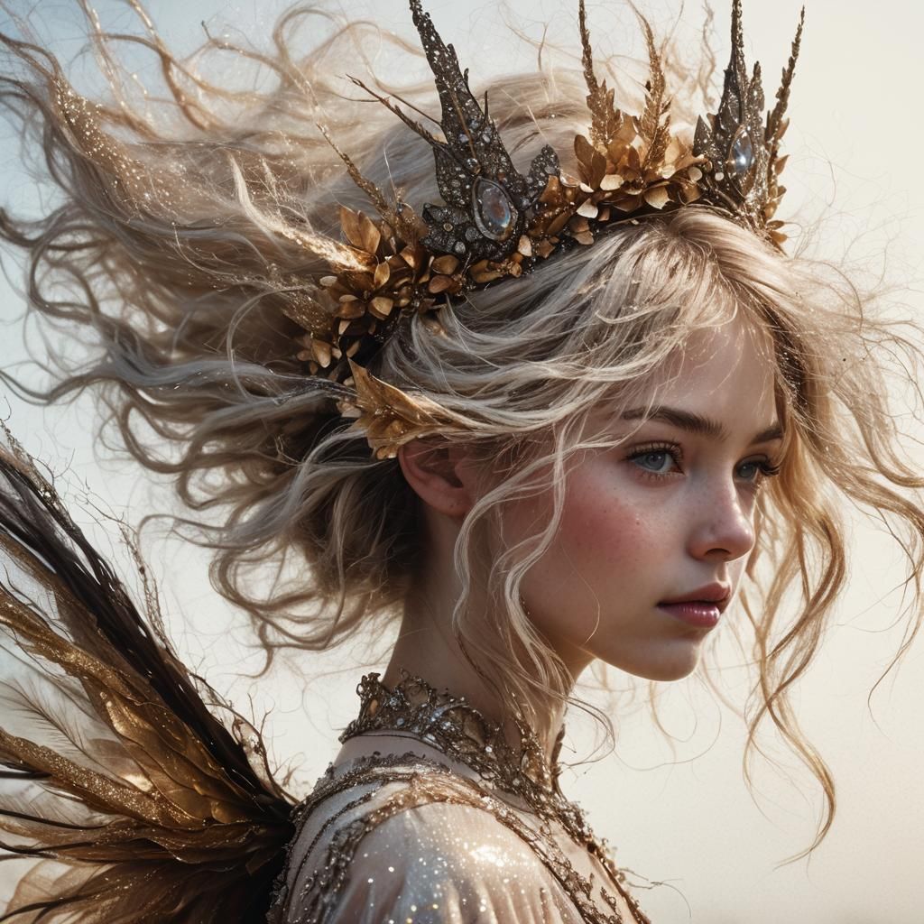 Girl with Sparkling Eyes in Golden Hour Lighting