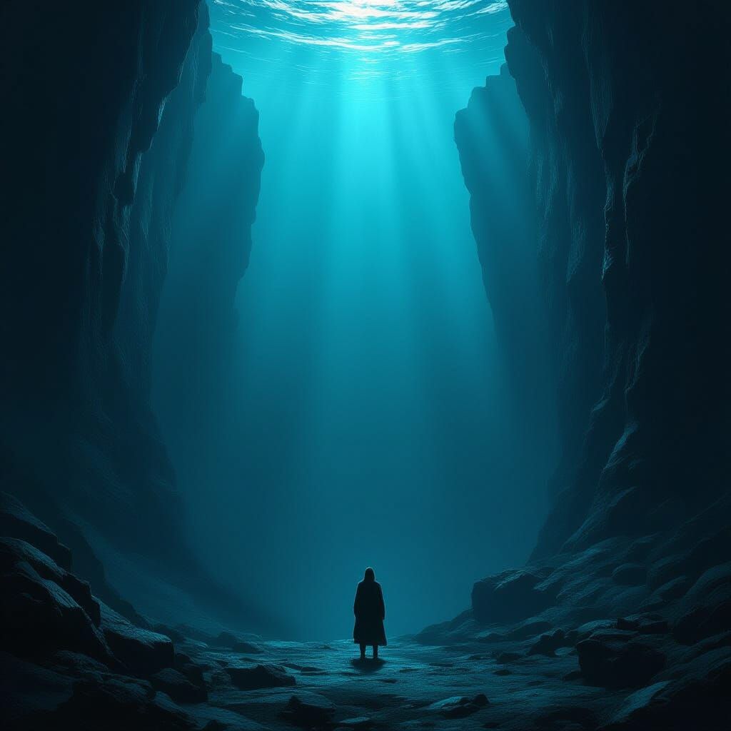 Underwater Abyss: Eerie Bioluminescent Surrealism