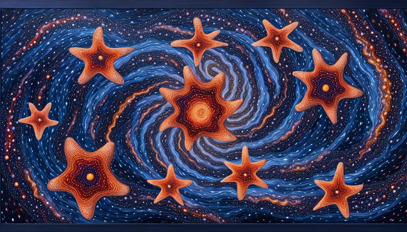 Aboriginal Dot Painting: Spinning Stars in Maelstrom