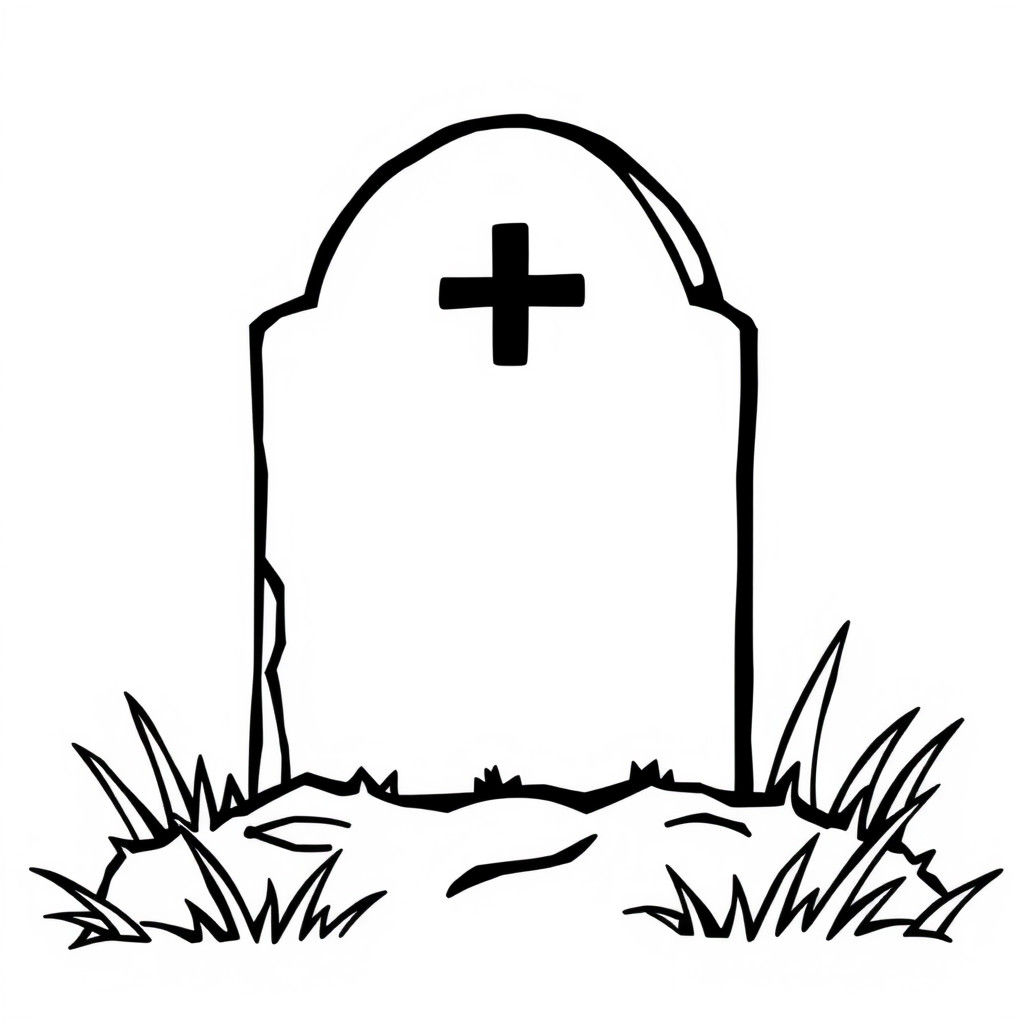 A Minimalist Black and White Gravestone