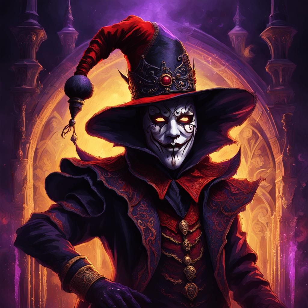 Eldritch Jester in Dark Fantasy Concept Art