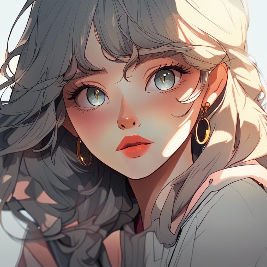 Detailed Photorealistic Webtoon Girl in Webtoonpunk Style