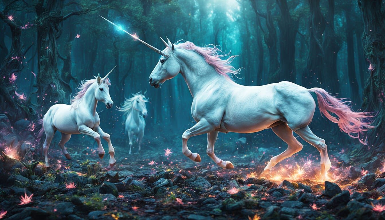 Unicorns Battle Centaurs in a Fairy Realm
