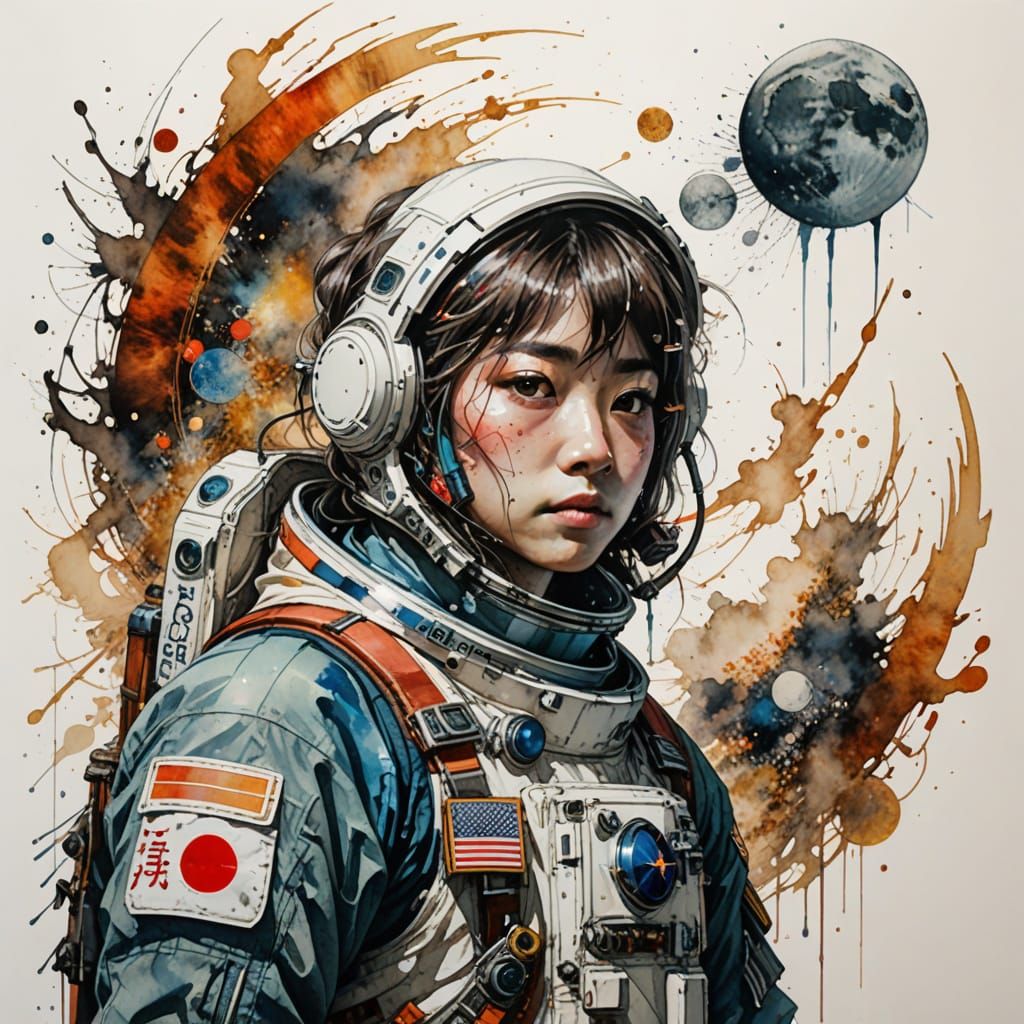 Lunar Expedition in Stylised Watercolour