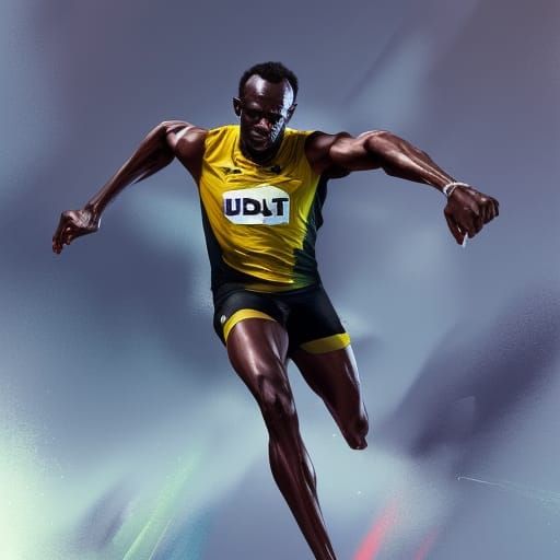 Usain Bolt Portrait in Hyperdetailed Art Style