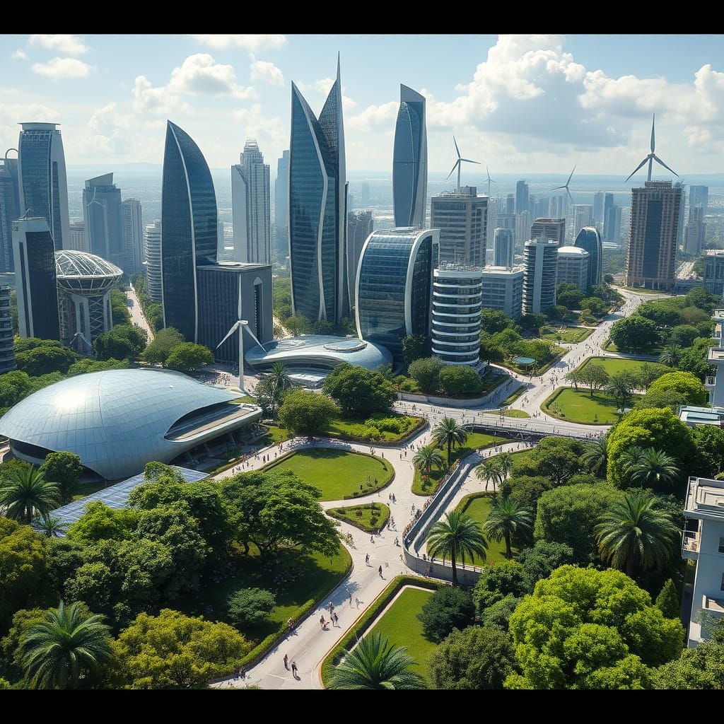 Futuristic Eco-City: Renewable Energy Utopia