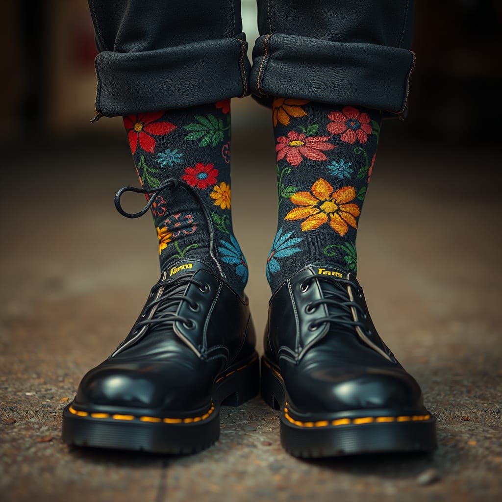 Doc Martens and Hippie Socks in Earthy Tones