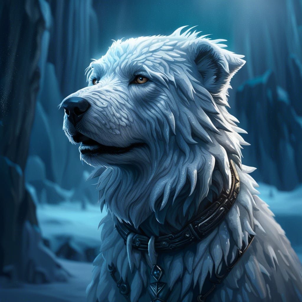 Icy, Wild, Snowy Portrait of an Ice Dog