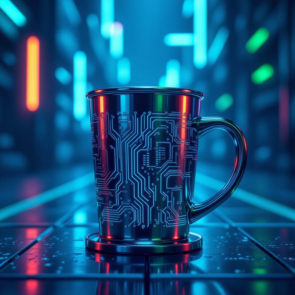 Hi-Tech Coffee Mug in a Futuristic Style