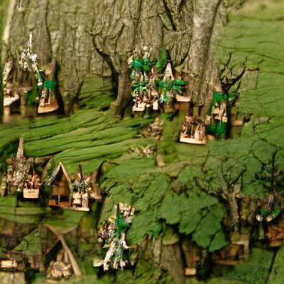 Enchanted Elven Village Hidden Among Forest Trees