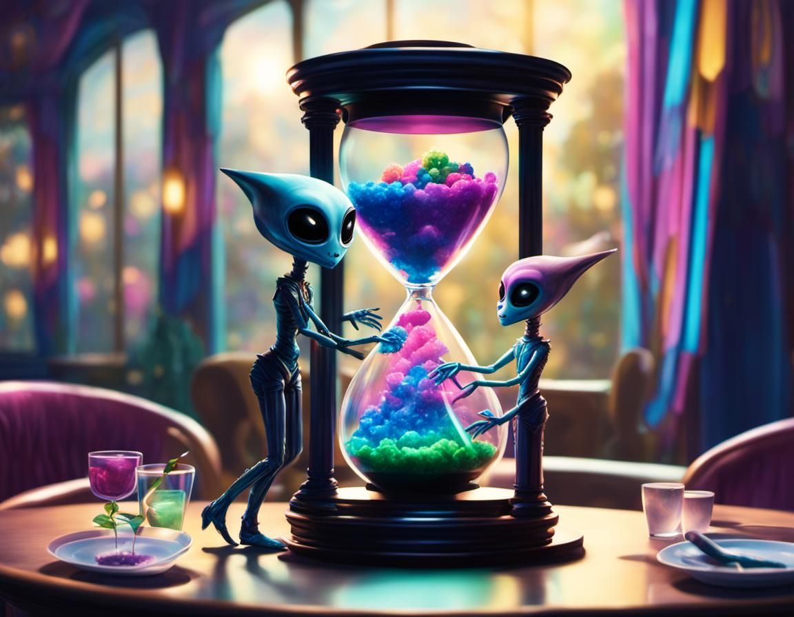 Aliens Fine Dining in 90s Aesthetic