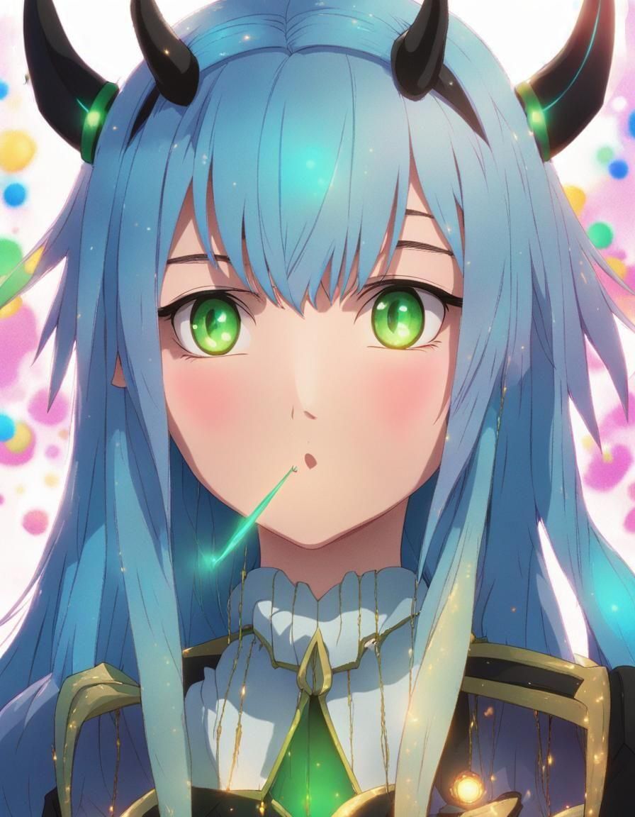 Anime-Style Character with Striking Features