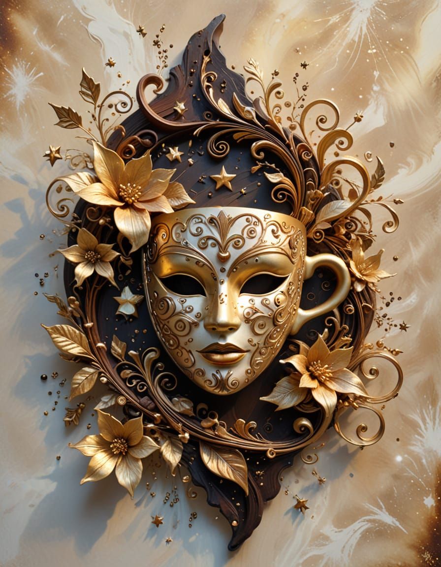 Sumptuous Coffee Sculpture in Surreal Space