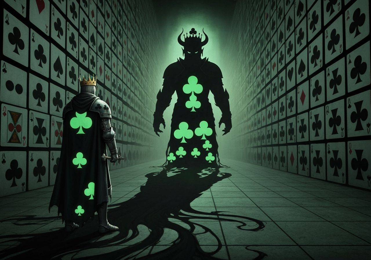 King of Clubs as Shadow Demon Master in Dark Fantasy