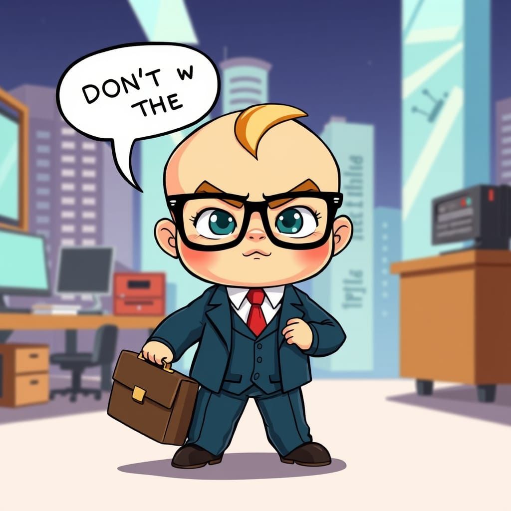 Boss Baby Illustration in Pixar Style