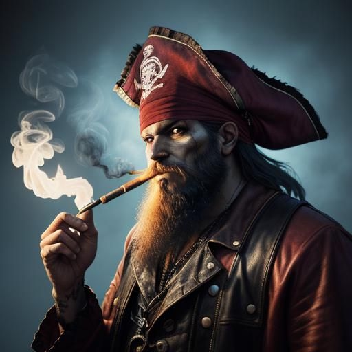 Hyperrealistic portrait of Bleack Beard