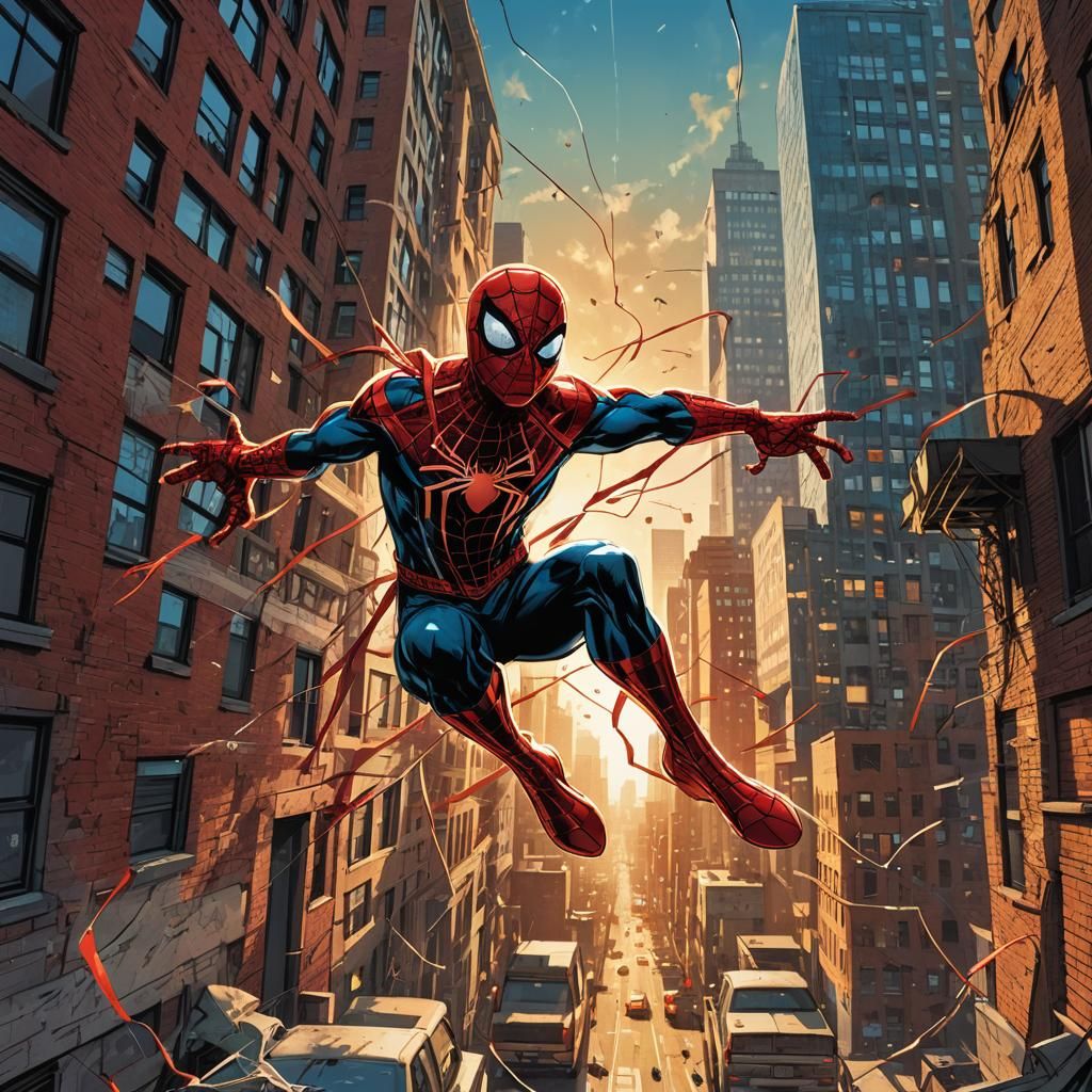 Spider-Man's Dynamic Leap: Comic Book Action