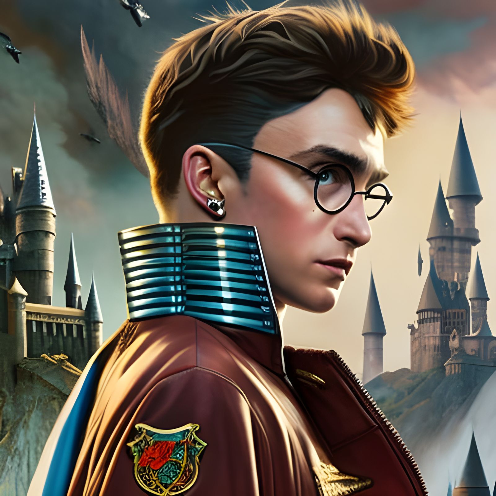 Punk Wizard Portrait in Detailed Style