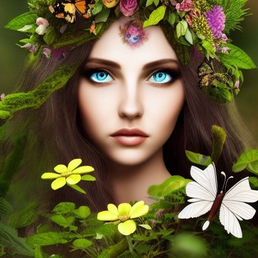 Forest Goddess Portrait in Golden Hour Light