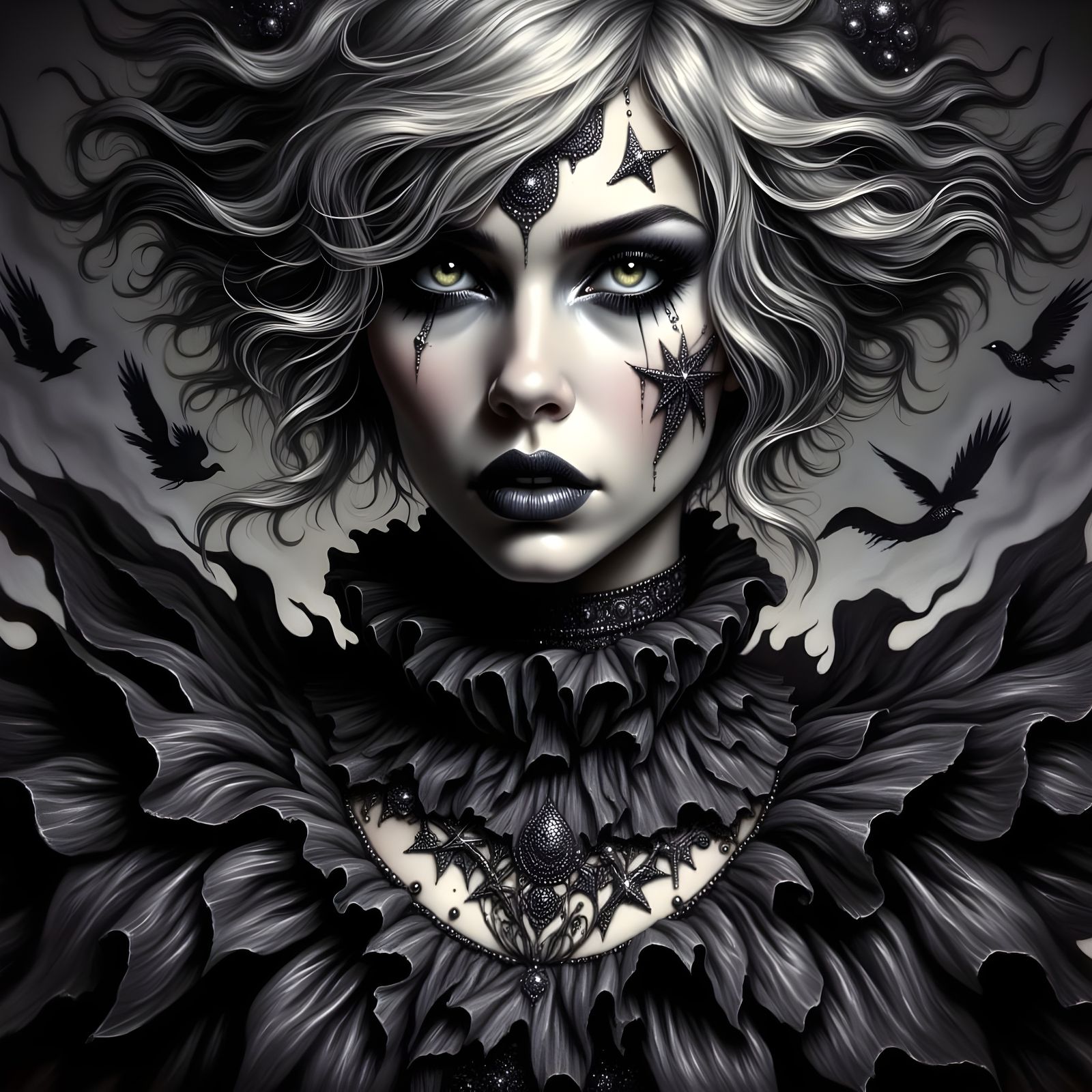 Blonde Punk Rock Heroine Embodied in Haunting Dark Fantasy D...