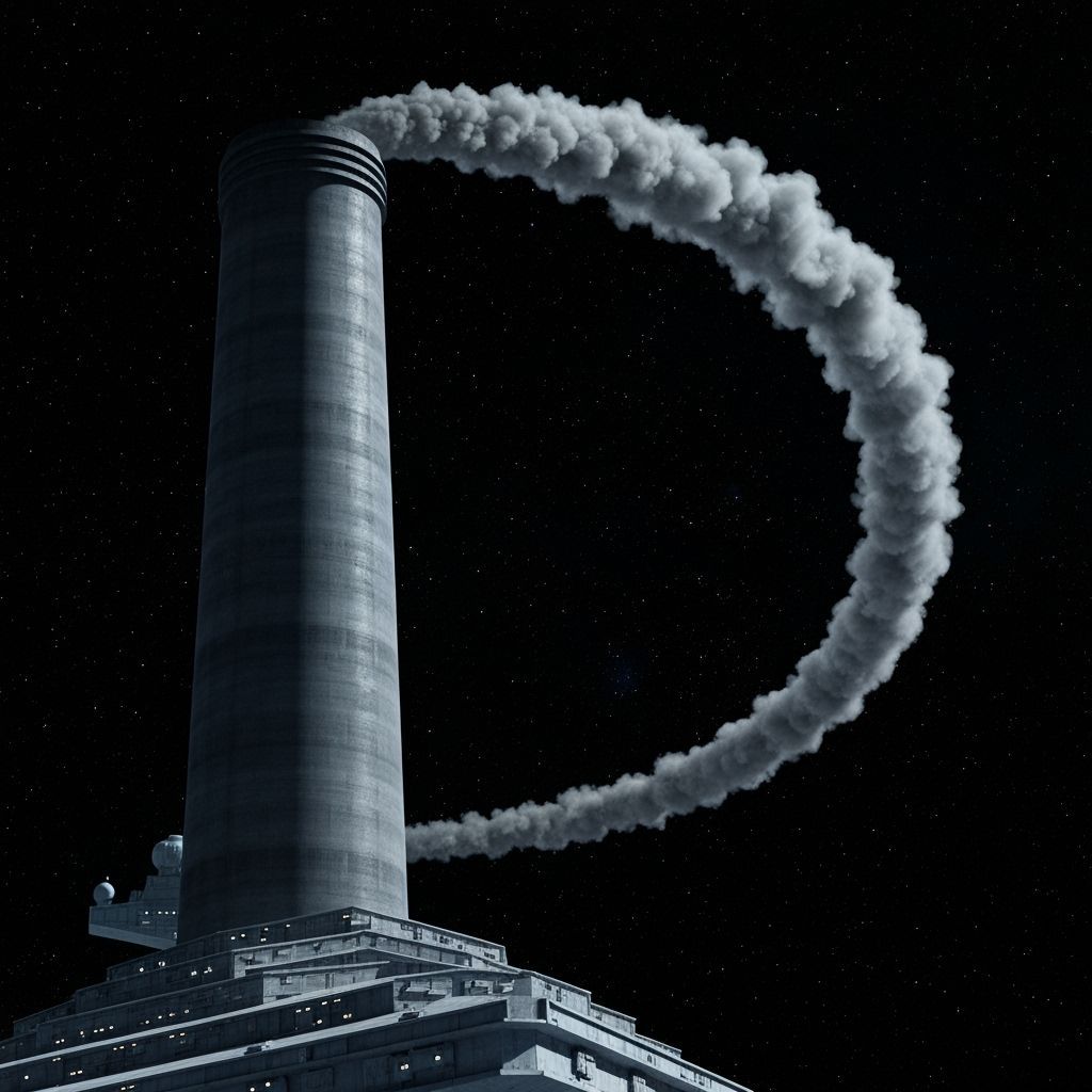 Chimney on Star Destroyer Emitting Smoke into Space