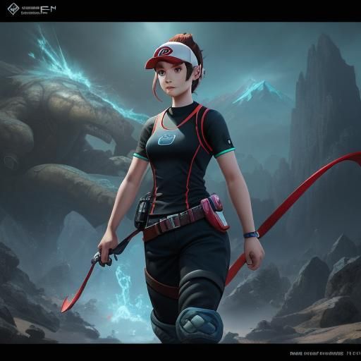 Pokemon Gym Leader: Original Character in Detailed Painting