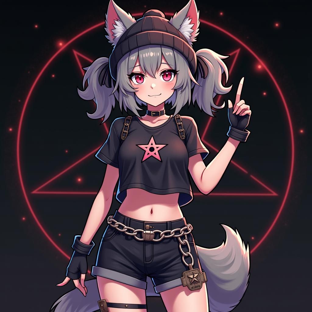 Ash Wolf Anime Character in Detailed Matte Painting