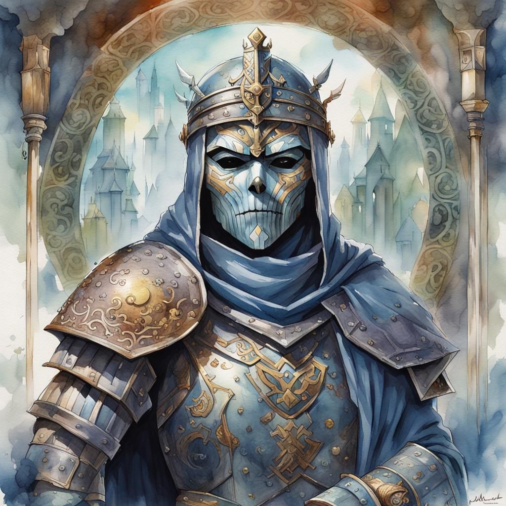 Iron Maiden Cleric in Watercolor Wonderland