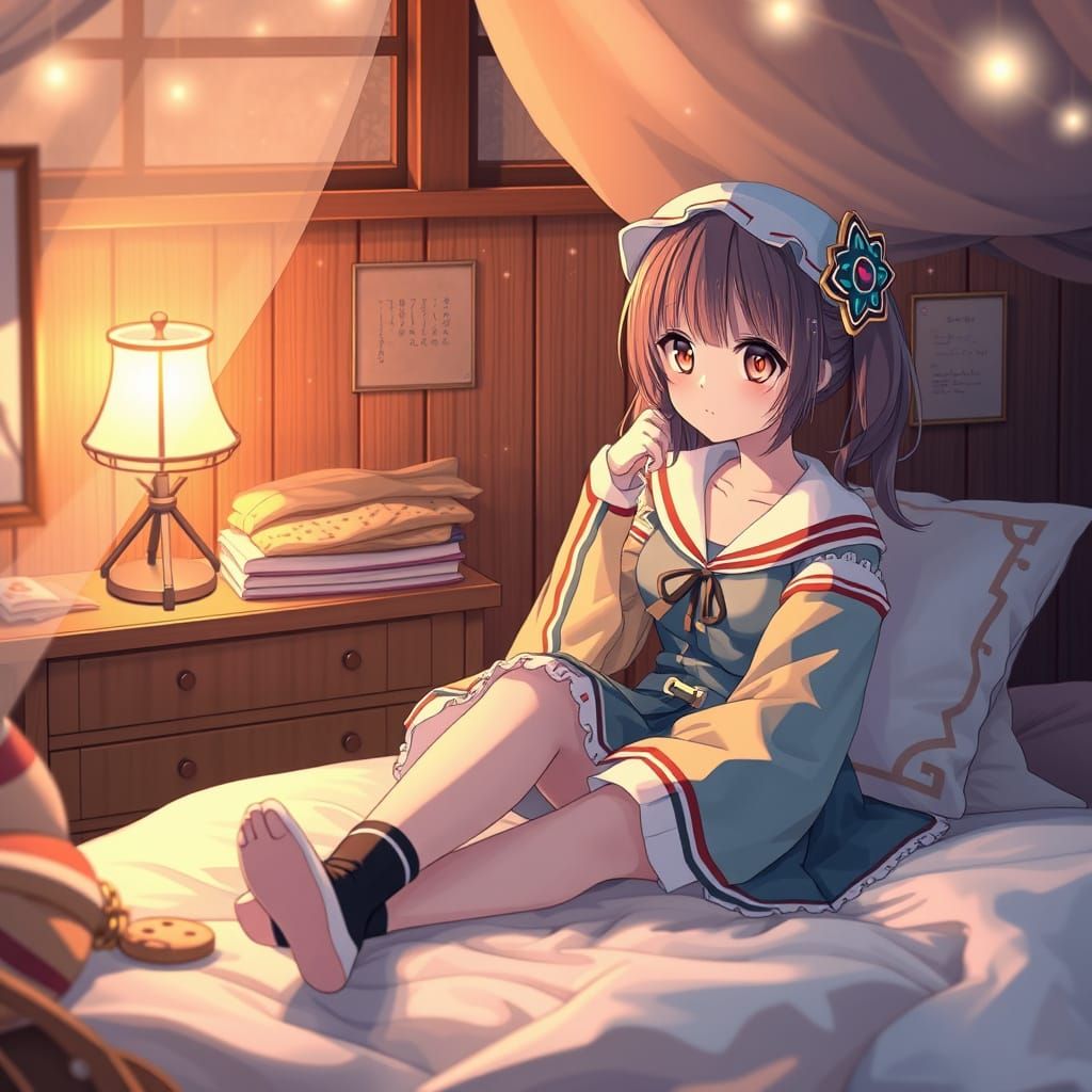 Anime Dream Girl Sends Cookies to Stars in the Night Sky