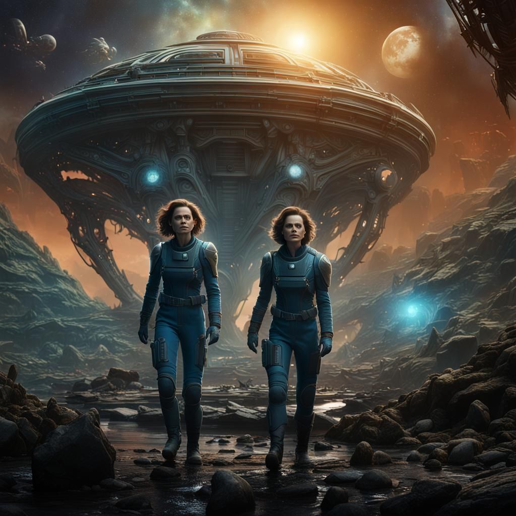 Hayley Atwell and Sigourney Weaver, Alien Style