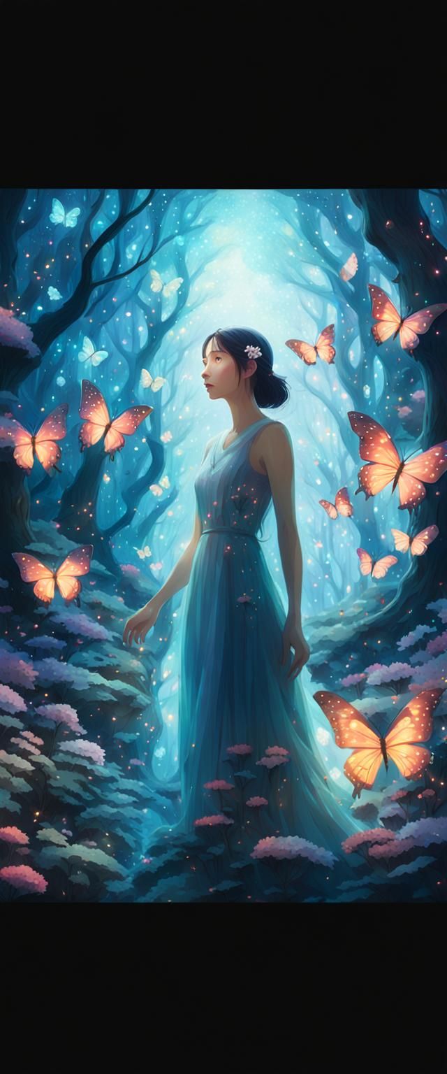 Enchanted Forest Concept Art in Miyazaki Style