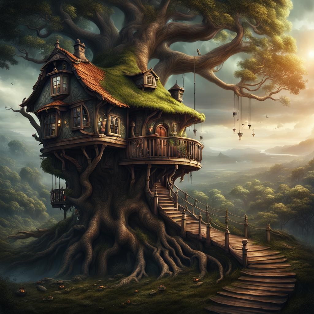 Witches' Cauldron Treehouse: Epic Digital Matte Painting