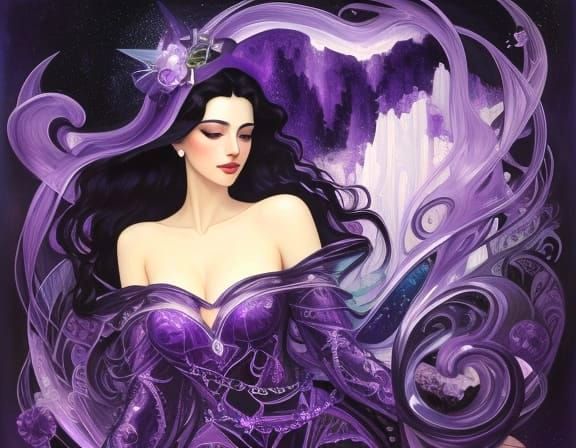 Amethyst Letter A with Triadic Colors in Bold Strokes